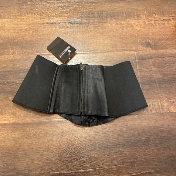 NEW VINTAGE NEWPORT NEWS LEATHER CORSET WIDE ELASTIC BELT SLIM HOURGLASS FIGURE main image 8
